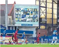  ??  ?? The Premier League fan wall at Goodison Park