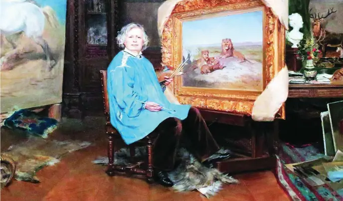  ?? ?? Rosa Bonheur, retratada en 1893 en su estudio por el artista Georges Achille-Fould