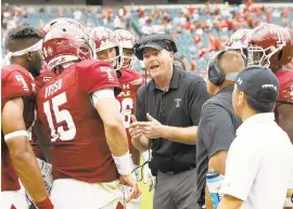  ?? CHRIS SZAGOLA/AP ?? Temple, led by coach Rod Carey, is looks to remain unbeaten on Saturday when it travels to face Buffalo.