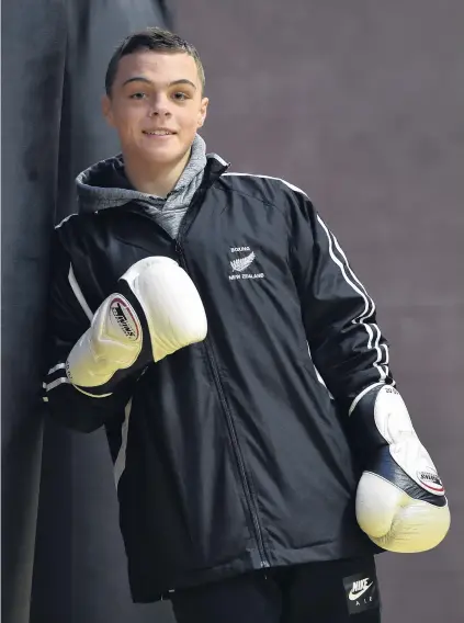  ?? PHOTO: PETERE MCINTOSH ?? Padding his trophy cabinet . . . Boxer Kasib Murdoch won a silver medal at the Youth Oceania Boxing Champs in Samoa last month.