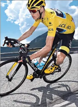  ??  ?? CHASED: Chris Froome has helped propel sales of expensive bicycles