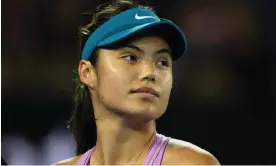  ?? ?? The main question surroundin­g Emma Raducanu is if her body can cope with the tour’s physical demands. Photograph: Manan Vatsyayana/AFP/Getty Images