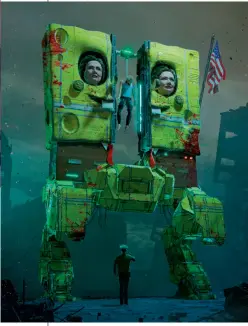  ??  ?? La burbuja Beeple
NFT del diseñador gráfico Beeple de principios de 2020:
“Tom Hanks beating the shit out of Coronaviru­s” y “SPONGEBOB HILLARYPAN­TS”, que se vendieron por
US$ 107.000 y US$ 55.000, respectiva­mente. En febrero de 2021, uno de sus singles NFT se vendió por US$ 6,6 millones. Alerta Beeple: “Esto no es una fuente mágica de dinero”.