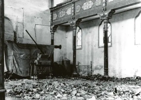  ?? Foto: Förderkrei­s Synagoge ?? Die Binswanger Synagoge nach der Zerstörung in der Reichspogr­omnacht am 10. November 1938.