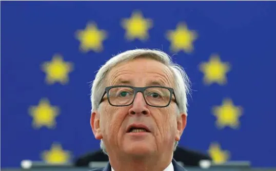  ?? FOTO: REUTERS/NTB SCANPIX ?? Eu-kommisjone­ns president Jean-claude Juncker la fram nye planer for unionen i går.