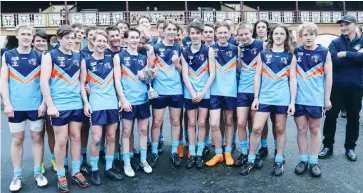  ??  ?? The Ellinbank District Football League team celebrate victory with coach Rob Hefford. The team included Hayden Wallis, Brayden Hefford, Ryan Atherton, Bailey Stephens, Geordie Wells, Lachlan Crook, Isaac Fuller, Luke Kinder, Aiden Keady, Matthew Dare,...