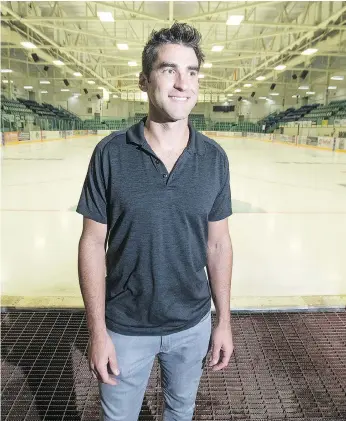  ?? LIAM RICHARDS ?? Former NHL player Mark Popovic is the new director of personal developmen­t and leadership for the Humboldt Broncos. “I’m here to help (the players) become better people, become leaders,” he says.