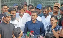  ??  ?? Bangladesh captain Shakib-al-Hasan speaks to the media in Dhaka