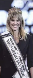  ?? FOTO: PATRICK SEEGER/DPA ?? Von Hase wurde im Februar zur "Miss Germany 2020“gekürt.