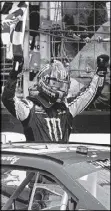  ?? AP ?? Kyle Busch, NASCAR Nationwide Series all-time race winner, celebrates win No. 53 on Saturday.