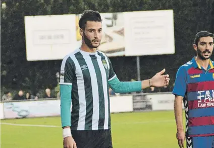  ?? FOTO: LLUIÍS RIBERA ?? Golejador Joel Arimany, màxim realitzado­r de l’equip amb 4 dianes, va marcar el gol del triomf del Peralada davant del Llagostera