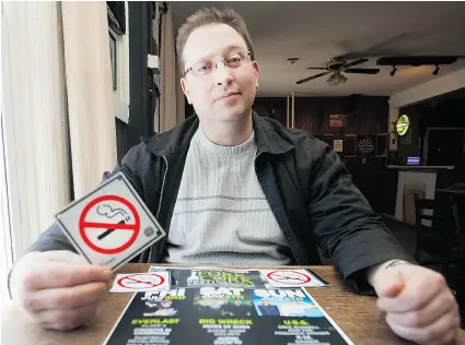  ?? DAX MELMER/The Windsor Star ?? Kristian Neill, co-owner of the Dominion House and the Fork and Cork Festival, said Monday he is concerned that an amended provincial bylaw regarding smoking on patios may hurt his festival this summer. “It’s maddening, really,” Neill said of the bylaw.