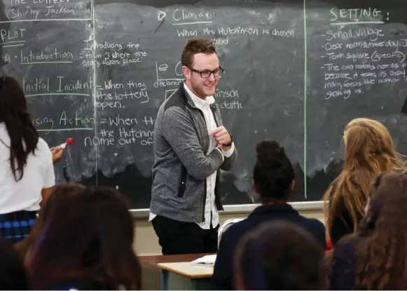  ?? ANDREW FRANCIS WALLACE/TORONTO STAR ?? Paul Andreacchi teaches history and English at Loretto Abbey Catholic Secondary School. “The way he taught was more connected to our lives,” says former student Olivia Panici.