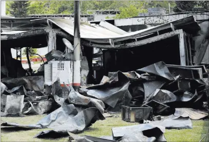  ?? Leo Correa The Associated Press ?? Debris from the deadly fire at the Flamengo soccer club training complex litters the ground Friday in Rio de Janeiro. A fire tore through the sleeping quarters of the Flamengo soccer club developmen­t league, killing 10 people.