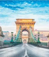  ??  ?? Chain bridge in Budapest, Hungary.