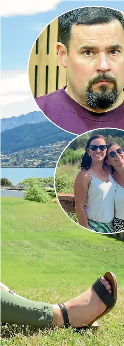  ?? DEBBIE JAMIESON/ STUFF ?? Glenorchy woman Emma Ferris, left, was conned out of $300,000 by a man she met on Tinder. She fought back and Andrew WC Tonks Thomson, top, was jailed for 28 months on dishonesty charges in March 2020. Above, Emma and her sister Sarah, who helped her produce a podcast on Emma’s experience­s.
