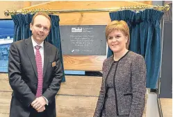  ?? Picture: Stuart Nicol. ?? Mr Phillips-Davies with First Minister Nicola Sturgeon at the opening of Pitlochry Dam Visitor Centre in February.