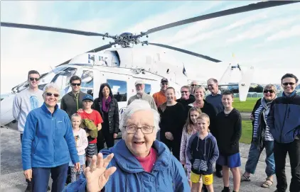  ?? PHOTO: STEPHEN JAQUIERY ?? ‘‘Use it or lose it’’ . . . Alma McRobbie celebrates her 100th birthday in Mosgiel with her first helicopter ride yesterday.