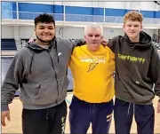  ?? PHOTO PROVIDED ?? Sergio Bueno, coach Mark Line, Reese Hamblen