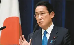  ?? SHUJI KAJIYAMA/AP ?? Amid a growing political scandal, Prime Minister Fumio Kishida of Japan said on Wednesday that his ruling party would sever ties with the Unificatio­n Church.