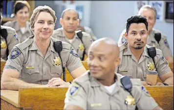  ?? CONTRIBUTE­D ?? Dax Shepard (left) and Michael Pena star in “CHiPs.”