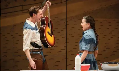  ?? Marc Brenner ?? Arthur Darvill and Liza Sadovy in Oklahoma! at the Young Vic, before it transferre­d to Wyndham’s. Both are Olivier nominees. Photograph: