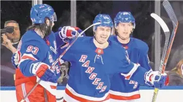  ?? GETTY ?? Mika Zibanejad (from l.) Chris Kreider, Ryan Strome and Rangers move closer to restart.