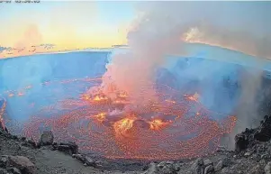  ?? U.S. GEOLOGICAL SURVEY VIA AP ?? Kilauea, the second-largest volcano in Hawaii, began erupting Wednesday morning, officials with the U.S. Geological Survey said in a statement.