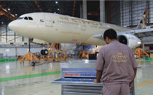  ??  ?? Etihad Engineerin­g offers aircraft maintenanc­e and engineerin­g solutions including heavy maintenanc­e, component repair and technical training