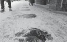  ?? JACK LAKEY/TORONTO STAR ?? The Italian Walk of Fame’s marble stars along the sidewalk on the north side of College St. in Little Italy can be very slippery when wet or covered with snow.