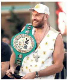  ?? REUTERS ?? Honest confession: “I’m boxing because I can. I don’t enjoy anything else, I don’t have any hobbies. After boxing I will be a very sad, lonely person. I’ve tried raising animals, four-wheeled driving, got a shotgun licence, clay pigeon shooting, nothing turns me on,” says British boxer Tyson Fury.