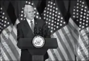  ?? ASSOCIATED PRESS ?? VICE PRESIDENT MIKE PENCE gives remarks at a Republican National Committee donor luncheon for the Trump Victory political action committee Friday in San Antonio.