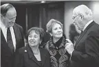  ??  ?? Sen. Richard Shelby, from left, Rep. Nita Lowey, Rep. Kay Granger and Sen. Patrick Leahy have reportedly reached an agreement “in principal” that would keep the government open past the Friday deadline. EPA-EFE