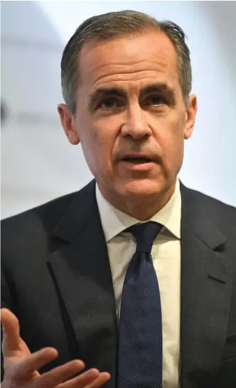  ??  ?? ‘It will be likely to be necessary to raise interest rates to a limited degree,’ the Bank of England governor Mark Carney told a press conference, amid a climate of rising rates in the US and Europe