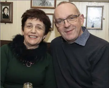  ??  ?? Laura and Ger Lawlor enjoying their night out at the the Wexford Drama Festival fundraisin­g table quiz in Simon Lambert’s on Thursday night.