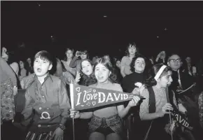  ?? ERNIE SISTO/THE NEW YORK TIMES ?? Fans at David Cassidy’s concert at Madison Square Garden in New York, March 11, 1972. Cassidy, the heartthrob who struggled with the paradoxica­l isolation of a life lived in the spotlight, died on Tuesday.