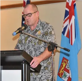  ?? Photo: Australian High Commission ?? Australian High Commission­er John Feakes at the Grand Pacific Hotel, Suva on October 9, 2019.