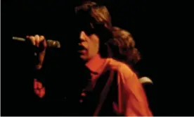  ?? Photograph: Library of Congress ?? Mick Jagger performing at Altamont festival, in footage uncovered by the Library of Congress.