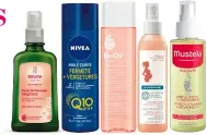  ??  ?? NOTRE SÉLECTION • Huile de Massage Vergetures, Weleda, 20,35 €. • Body Oil Huile sèche 4 en 1 Q10 +, Nivea, 9,20 €. • Bi-Oil, 19,95 €. • Huile Vergetures Prévention &amp; Correction, Klorane, 24,35 €. • Huile Prévention Vergetures, Mustela Maternité, 14,80 €.