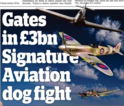  ??  ?? Bidding war: The company made its name making parts for Spitfire planes ( abovecentr­e) used to fight the Battle of Britain in 1940