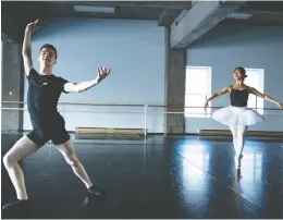  ?? CHRISTINNE MUSCHI ?? Mateo Picone rehearses the Grand Pas de Deux with Meimi Hasegawa at École supèrieure de ballet du Québec.