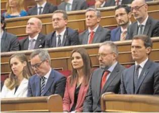  ?? ÁNGEL DE ANTONIO ?? Albert Rivera junto a los principale­s dirigentes de Cs