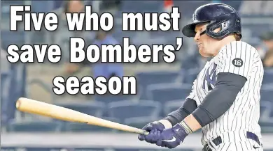  ?? N.Y. Post: Charles Wenzelberg ?? DOWN GOES FRAZIER: Clint Frazier, finally given a chance to be a full-time player, has been a major disappoint­ment, but has the talent to turn his — and the Yankees’ — season around.