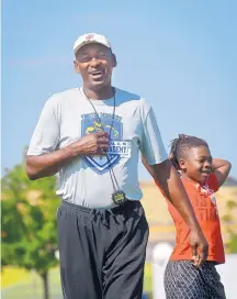  ?? MARLA BROSE/JOURNAL ?? Preston Dennard, former Lobo and NFL wide receiver, leads a workout for campers at his Elite Skills Football Academy. He tells his students: “Find a way to separate yourself from the others.”