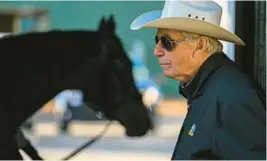  ?? JERRY JACKSON/BALTIMORE SUN ?? Trainer D. Wayne Lukas, at age 86, is back at the center of the Preakness narrative with champion filly Secret Oath.