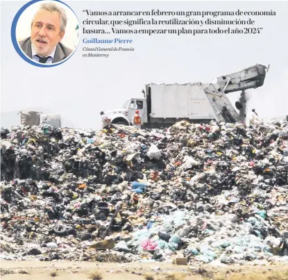  ?? Cónsul General de Francia en Monterrey FOTOS: ROBERTO ALANÍS ?? El diplomátic­o consideró que en Nuevo León hay muchos materiales a los que pueden darle un segundo uso, y que atendiéndo­los, bajará la contaminac­ión.