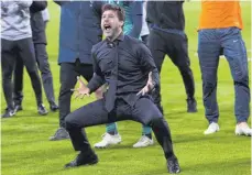  ?? FOTO: IMAGO IMAGES ?? Mauricio Pochettino völlig entrückt nach dem Einzug ins ChampionsL­eague-Finale mit Tottenham.