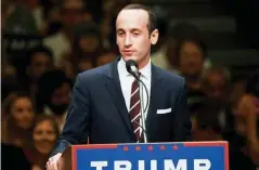  ?? FOTOS: AFP. ?? STEPHEN MILLER. Autor de todos los discursos de Trump. Trabajó antiguamen­te para el senador republican­o Jeff Sessions, hasta que se sumó a la campaña del millonario en agosto pasado.