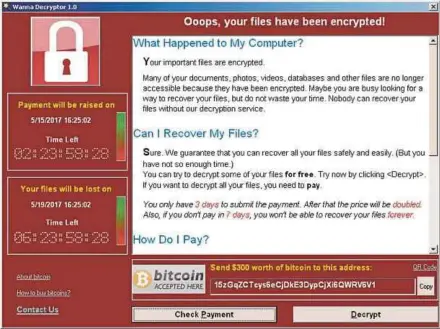  ?? REUTERS PIC ?? A screenshot of a WannaCry ransomware demand. It struck more than 200,000 computers in 150 countries.