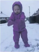  ??  ?? • Lilly-May’s first time in the snow